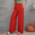 thumbnail image 2 of Zylarhe Women's Pants Women's Casual Loose Fit Palazzo Pants High Waist Comfortable Flowy Wide Leg Trousers for Everyday Wear and, 2 of 4