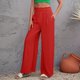 thumbnail image 2 of Pantalones casuales de cintura alta para mujer - Cintura elástica, corte holgado - Tejido suave y elástico para viajar, estar en casa o salir, para todas las estaciones, 2 of 4
