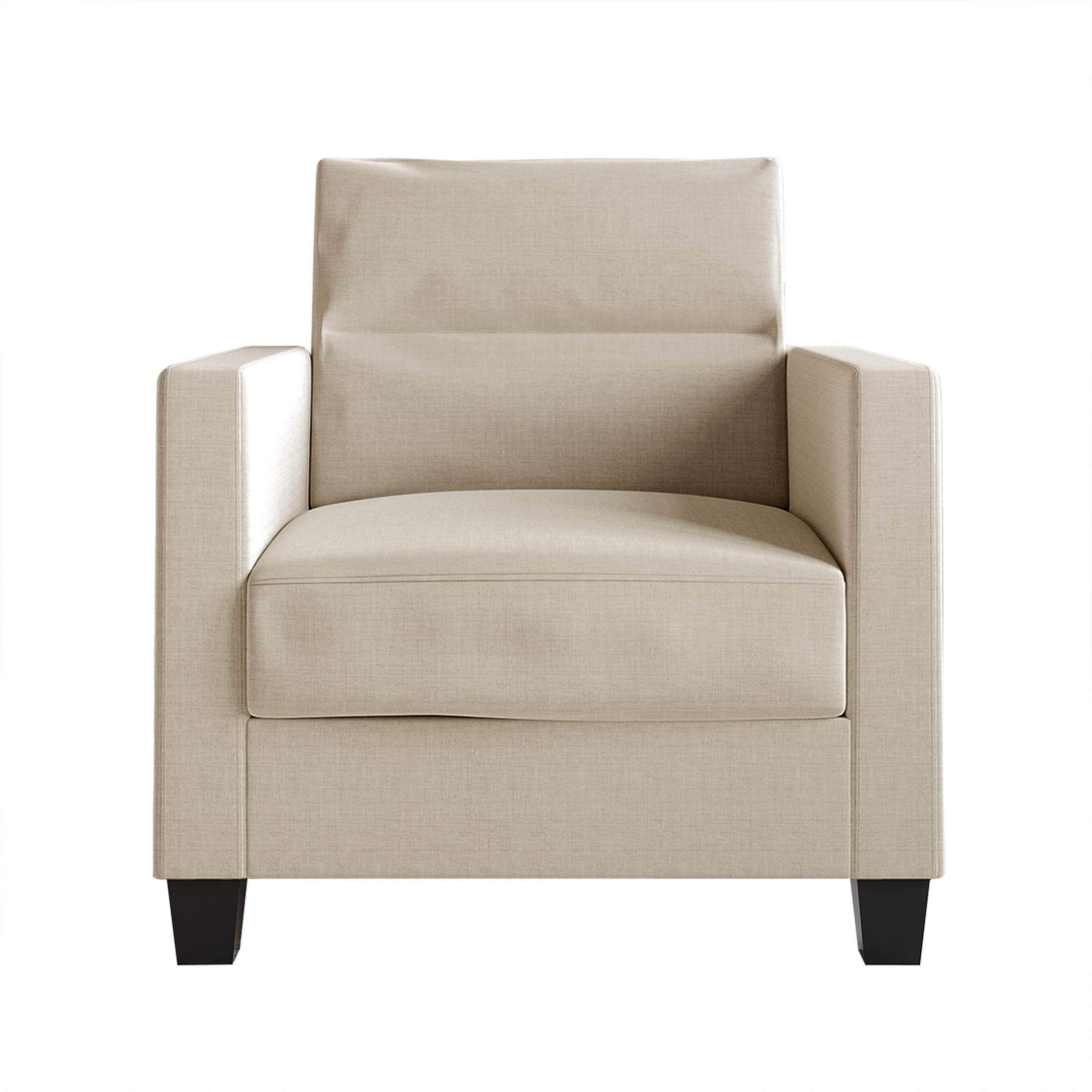 Castle Place Contemporary Linen Upholstered Arm Chair, Beige