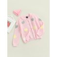 thumbnail image 3 of Toddler Baby Girl Knit Cardigan Outwear Kids Plush Ball Decoration O-Neck Long Sleeve Knitwear Tops Valentines Day Clothes, 3 of 9