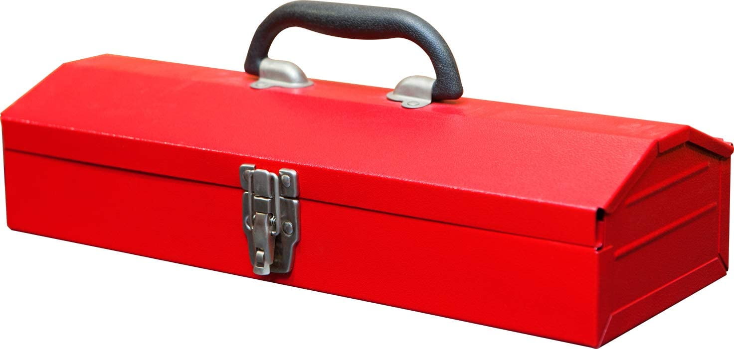 Details about   Tool Box with Metal Latch Hip Roof Style Portable Steel Grip Handle 16" Red New 