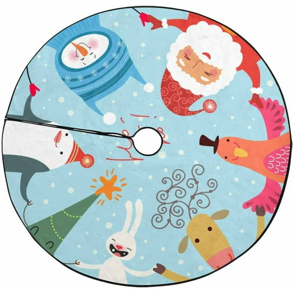 FMSHPON Christmas Roundelay Xmas Christmas Tree Skirt Stand Mat for Holiday Party Decoration Indoor Outdoor 48 inches
