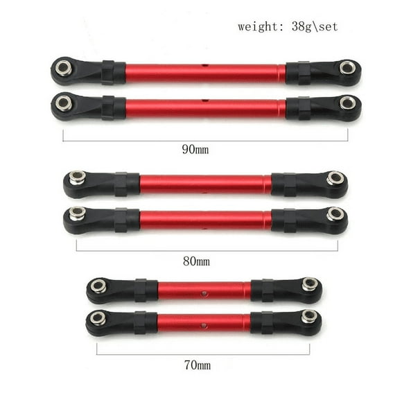 Metal Turnbuckles Pull Rod Link Rod Steering Rod Set For Traxxas Slash Hoss Rustler Stampede 4x4 1/10 RC Car Upgrade Parts Red