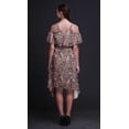 thumbnail image 2 of Bimba Robe Droite Évasée à Épaules Dénudées pour Femmes, Rose, à Volants devant, à Imprimé Géométrique - X-Small, 2 of 6