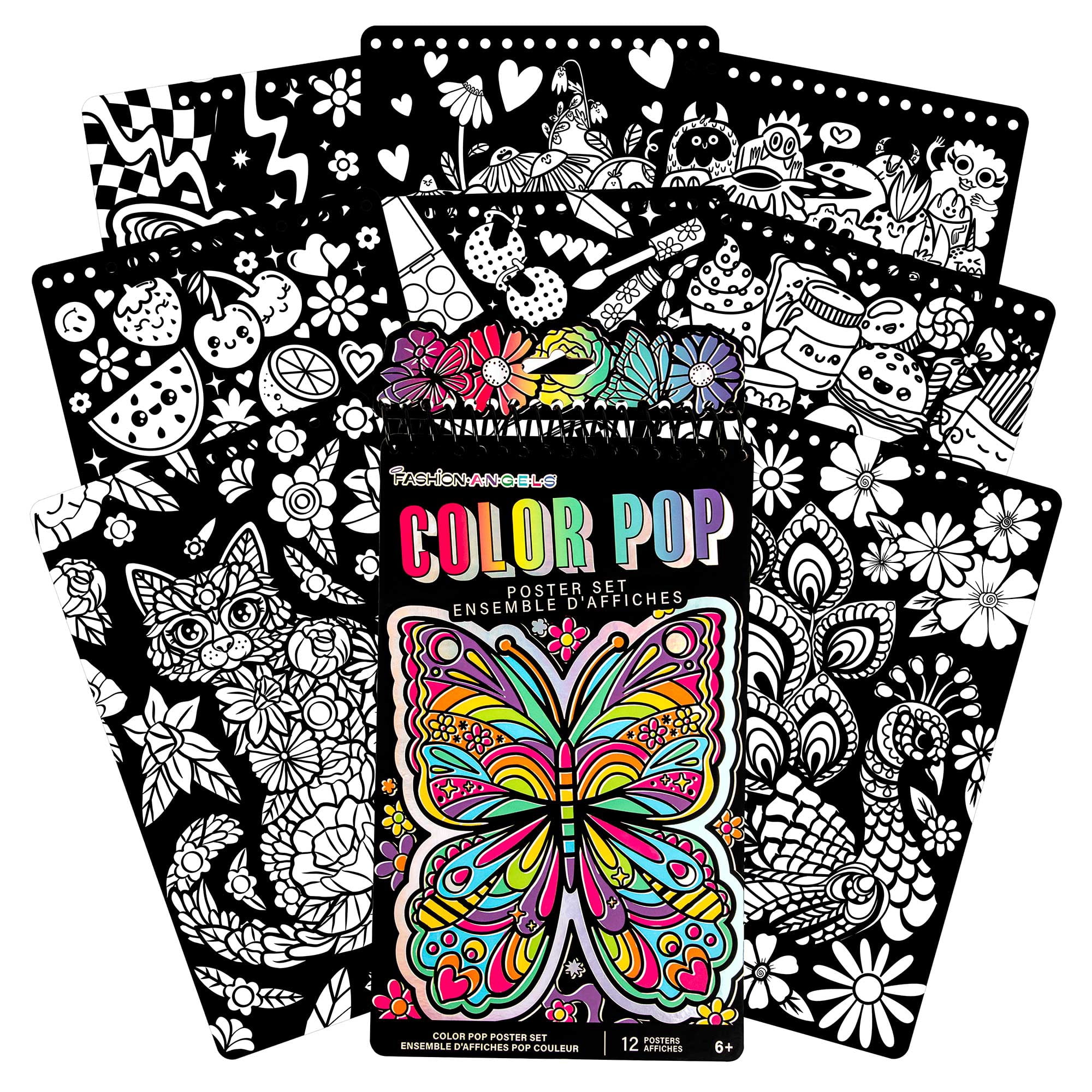 Fashion Angels Color Pop Compact Poster Set with 18 Perforated Posters