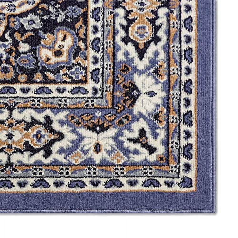 Home Dynamix Premium Sakarya Traditional Medallion Area Rug, Country Blue/Brown, 21"x35"
