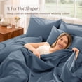 thumbnail image 5 of Bare Home Organic Percale Sheet Set - 100% Organic Cotton - Full, Bering Sea, 5 of 10