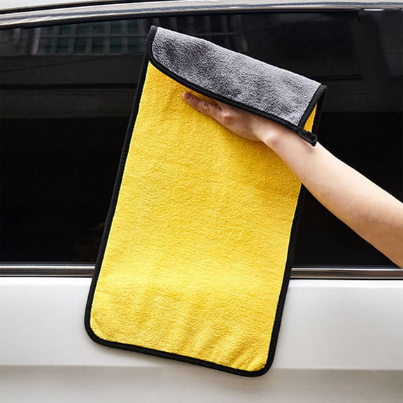 Car Drying Towel,Microfiber Cleaning Cloth,Microfiber Towels for Cars,16*12IN Wash Drying Thick Plush Cleaning Cloth Auto Detailing(Yellow)
