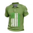 thumbnail image 3 of Ceisia Men's St. Patrick's Day Polo Shirt Collection | Shamrock American Flag Print | Casual Short Sleeve Collared Tops Gift, 3 of 5