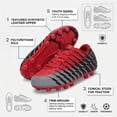 thumbnail image 3 of Vizari Bolt Firm Ground Soccer Cleats for Kids – Durable, Comfortable, and Stylish Boys and Girls Soccer Shoes with Traction - Red/Black/Silver, 3.5, 3 of 5