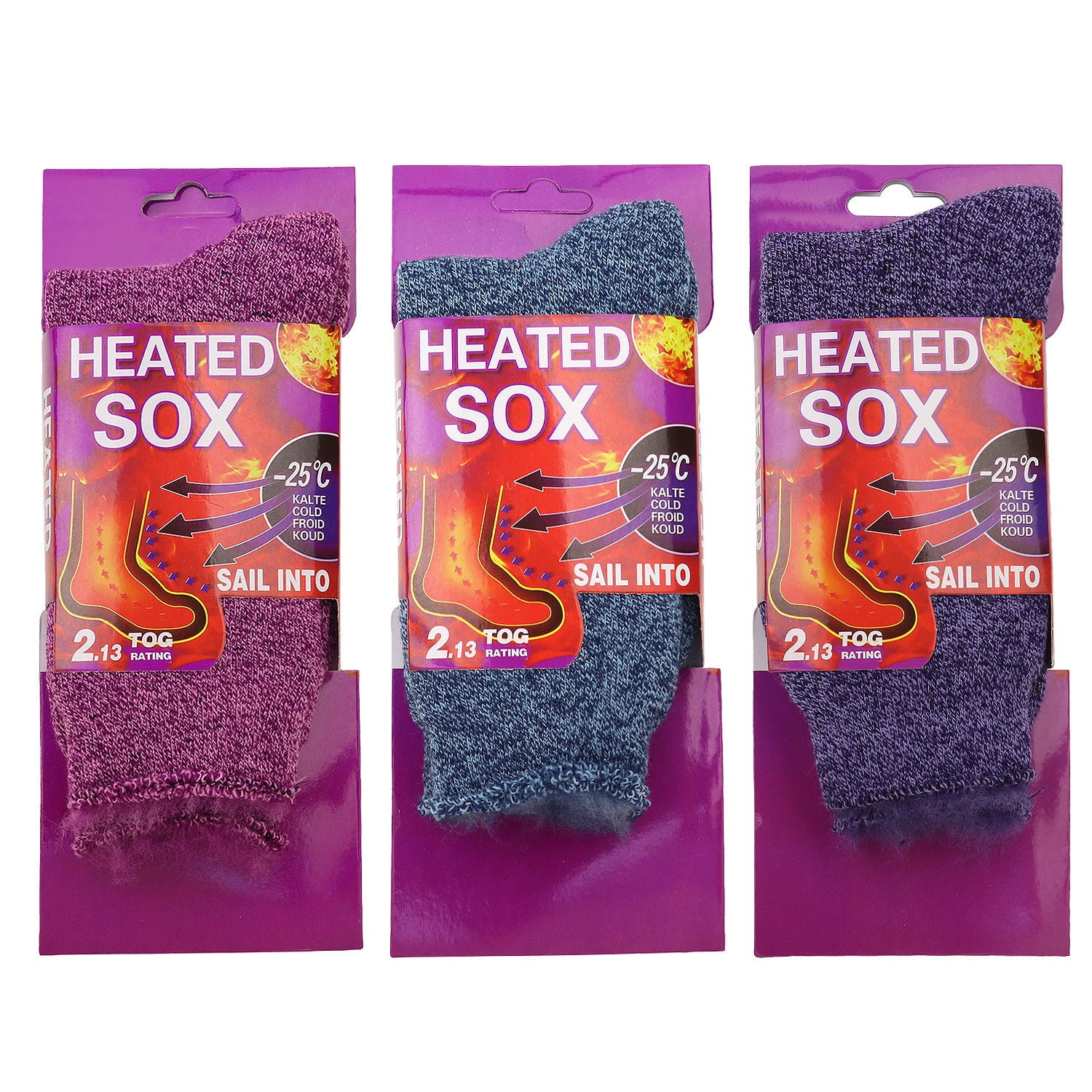 3 Pairs Women's Winter Warm Thermal Heated Heavy Duty Sox Socks Size 5-11