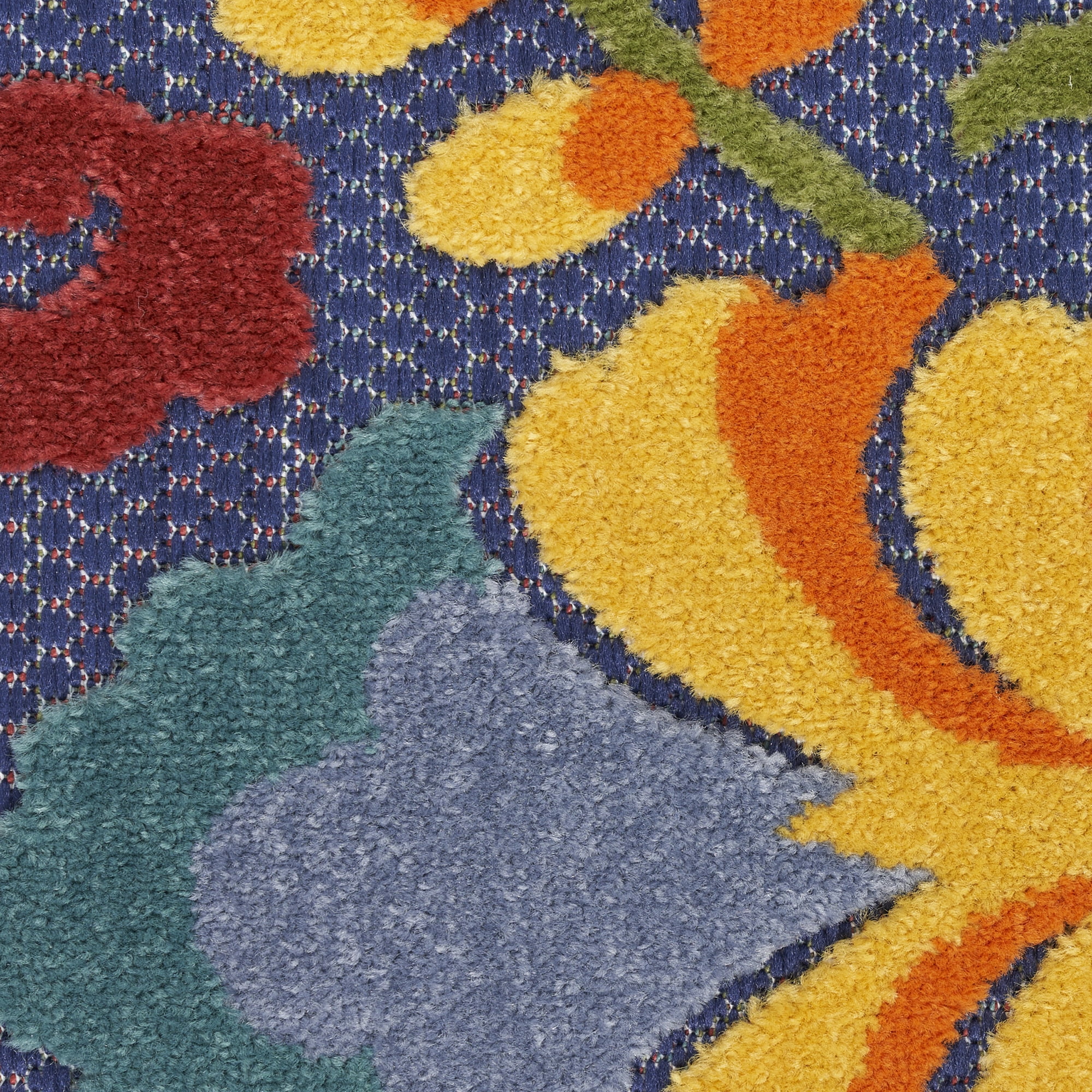 Nourison Aloha 2'3" x 10' Navy Multicolor Outdoor Rug