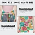 thumbnail image 6 of Pioneer Flower Floral Print Pattern Apron-Garden Aprons for Women with Pockets-Cotton Linen Waterproof Kitchen Cooking Gardening Aprons Adjustable for Kitchen,Cooking,BBQ and Salon 33x27 Inch, 6 of 7