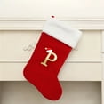 thumbnail image 4 of Wadada 18 Inch Large Monogram Stocking Red Christmas Initial Letter P Cable Knit Stockings with White Cuffs Cute Xmas Alphabet Decorations for Home Family Fireplace Hanging Gifts DIY Decor, 4 of 5