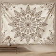 thumbnail image 2 of Boho Floral Mandala Tapestry Wall Hanging Bohemian Beige Flower Tapestry Aesthetic Hippie Indian Small Tapestries for Bedroom Living Room Dorm Decor, 2 of 9