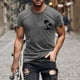 thumbnail image 4 of Camisas de Manga Larga para Hombres Casual Impreso Cuello Girado Abajo, Lado Dividido Botón Abajo Blusa para Al Aire Libre, Diario Y Primavera Verano, 4 of 5