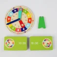 thumbnail image 3 of Modelo de reloj de madera, ayuda para enseñanza, relojes de aprendizaje Montessori con tarjetas, juguete para guardería, interacción de juegos, pared de salón, 3 of 6