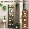 thumbnail image 3 of Resenkos 5-Tier Wall-Mounted Ladder Shelf - Anti-Tipping Kits, Home Office Use, Rustic Brown & Black, 3 of 8