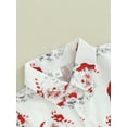 thumbnail image 4 of Kids Toddler Baby Boys Christmas Outfits Santa Claus Print Short Sleeve Button Down Shirt with Shorts Set Cute Clothes, 4 of 7