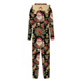 thumbnail image 6 of Penkiiy Matching Christmas Onesie Pajamas for Family, Hooded One Piece Vacation PJs, Cute Printed Holiday Loungewear XL Black, 6 of 6