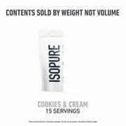 Isopure Zero Carb 100% Whey Protein Isolate Powder, Cookies & Cream, 25g Protein, About 15 Servings