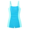 thumbnail image 5 of Bobifish Teen Girls Swimsuit Set One-Piece Color Block Tankini Swimsuit With Removable Soft Cup Girls Beach Swim Set, 5 of 5