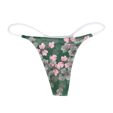 

Womens Seamless Underwear Women Printed Underpants Comfort Low Rise Soft T Back Panties Underwear Women