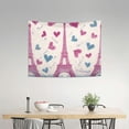 thumbnail image 2 of FCXZI Eiffel Tower Hearts Print Tapestry Wall Hanging for Home Decor 40*30in, 2 of 6