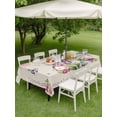 thumbnail image 3 of Outdoor Tablecloth with Umbrella Hole and Zipper, Easter Bunny Rectangle Table Cloth 52x70 Inch Waterproof Tablecloth, Spring Flower Daisy Tulips Vintage Leaves Picnic Table Cover for Patio Camping, 3 of 7
