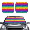 thumbnail image 2 of Balery Bright Rainbow Parasol para parabrisas de coche de 2 piezas | Parasol plegable para parabrisas delantero de coche para la mayoría de sedanes-Small, 2 of 6