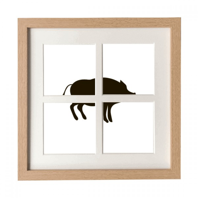 Black Boar Cute Animal Portrayal Frame Wall Tabletop Display 4 Openings Picture