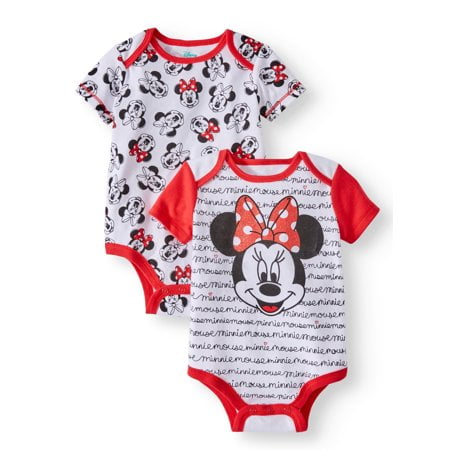 Minnie Mouse Graphic Bodysuits, 2-pack (Baby Girls) - Walmart.com