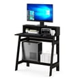 thumbnail image 2 of Furinno Simplistic 32-Inch Black Computer Desk, Small Office Desk, Rectangular Home Office Desk with Shelf, Gaming Desk for Home Office, Bedroom, Study Room, Black Espresso, 2 of 5