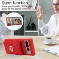 thumbnail image 6 of ELEHOLD for Google Pixel 6a Wallet Case with Card Holder, PU Leather Shockproof Crossbody Case with Metal Snap Adjustable Strap Lanyard Compatible with Google Pixel 6a,Red, 6 of 7
