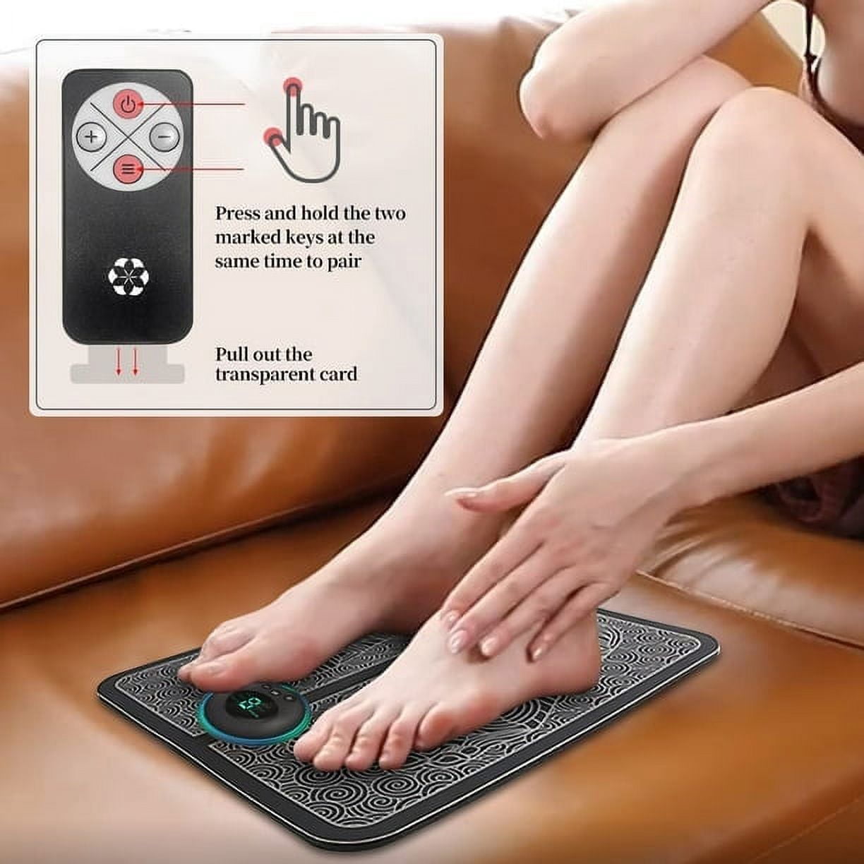 Foot Massager Pad for Pain Plantar Relief, Muscle Relaxation, Muscle Blood Circulation Spa Blood Circulation Improve Pain Relief with Remote