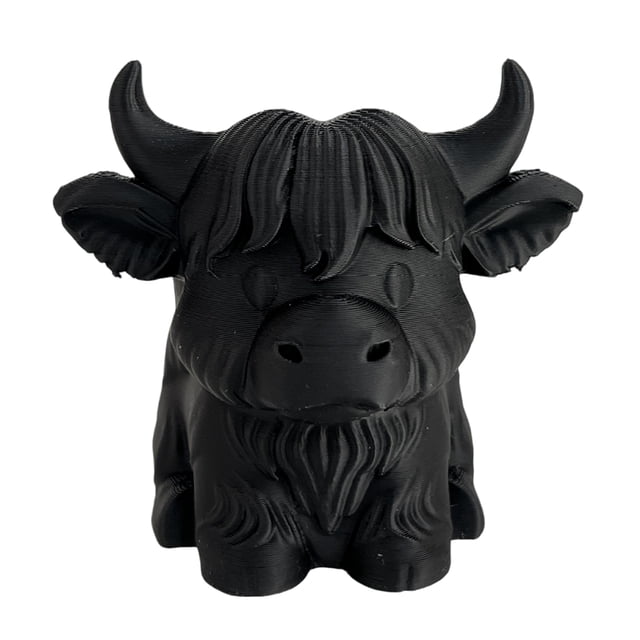 Organizador de escritorio con forma de vaca de las tierras altas, contenedor de almacenamiento de papelería, adorno decorativo para el escritorio de la oficina en casa.