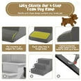 thumbnail image 6 of Pefilos 28" Pet Stairs for Small Dogs, 4-Step Dog Ramp for Beds and Couch, Non-Slip Balanced Indoor Step, Gray, 6 of 7