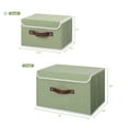 thumbnail image 2 of Foldable Fabric Storage Bin With Handle Lid Large Collapsible Box Basket For Home Organizer, 4 Packs, Green, 2 of 8