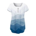 thumbnail image 4 of B91xZ Chemises pour Femmes Manches Courtes Décontractées Col Rond Pull, Bleu Foncé TTG, 4 of 4