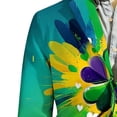 thumbnail image 5 of Men's Blazer Long Sleeve St Patricks Day Printed Button Lapel Collar Casual Lightweight Festival Jackets (XL, Blue), 5 of 5