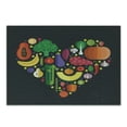 thumbnail image 1 of Food Cutting Board, Healthy Eating Concept Graphic with Cartoon Natural Nourishment Heart, Decorative Tempered Glass Cutting and Serving Board, in 3 Sizes, by Ambesonne, 1 of 2