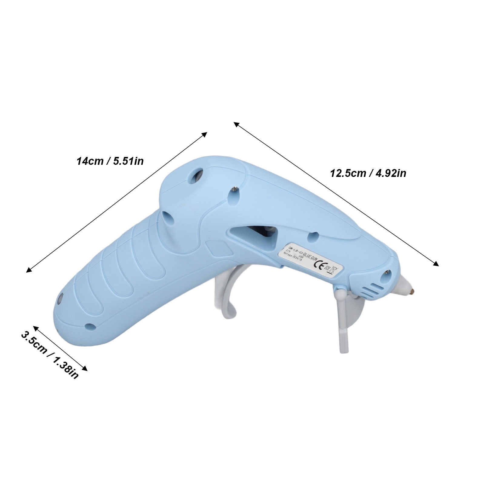 Nieyigj Hot Melt Glue Gun Kit USB Rechargeable Cordless Mini Device With 30 Pcs Adhesive Bars Tool Bag Silicone Pad Anti-Drip Design for Home DIY Crafts Arts Repair - Blue