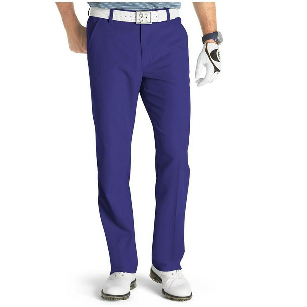 IZOD Mens Slim Fit Stretch Performance Golf Pants Mazarine Blue 40W x ...
