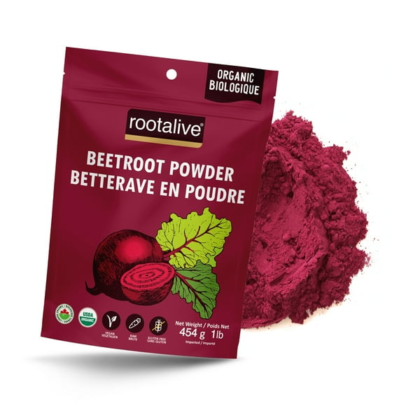Rootalive Organic Beetroot Powder 454g (1lb) Raw and Vegan Beet Powder for Smoothies, Juice, Sauces, Baked goods and More