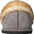 thumbnail image 2 of Old Friend Women's Buffy Slipper Shoe Clog Leather Upper Fleece Lined (Gray 10), 2 of 5