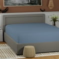 thumbnail image 3 of Color Sense 100% Cotton Percale Single Fitted Bedsheet Cool & Crisp King Blue, 3 of 8