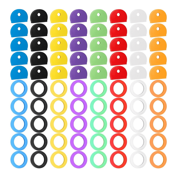 80 Pieces Key Color Covers Key Caps Tags Covers Set Key Identifier Rings Key Toppers for Keys Organization House Key