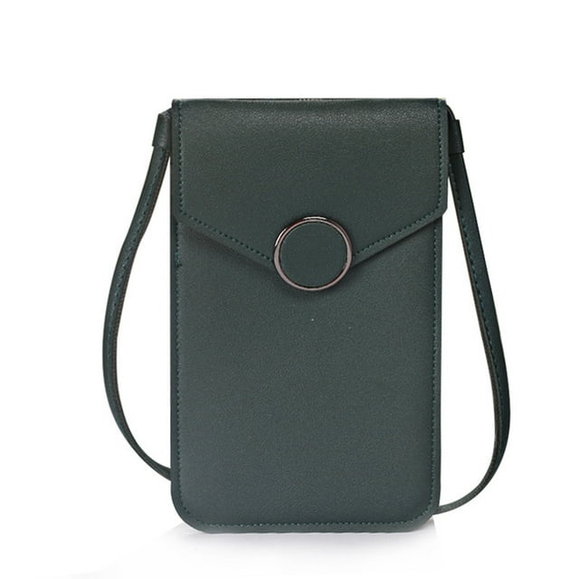 Bolsos de teléfono táctil para mujeres DGS Mini de cuero cruzado hombro monedero cartera ranuras para tarjetas de crédito transparente monedero de teléfono pequeño bolso de mujer retro estudiante hebi