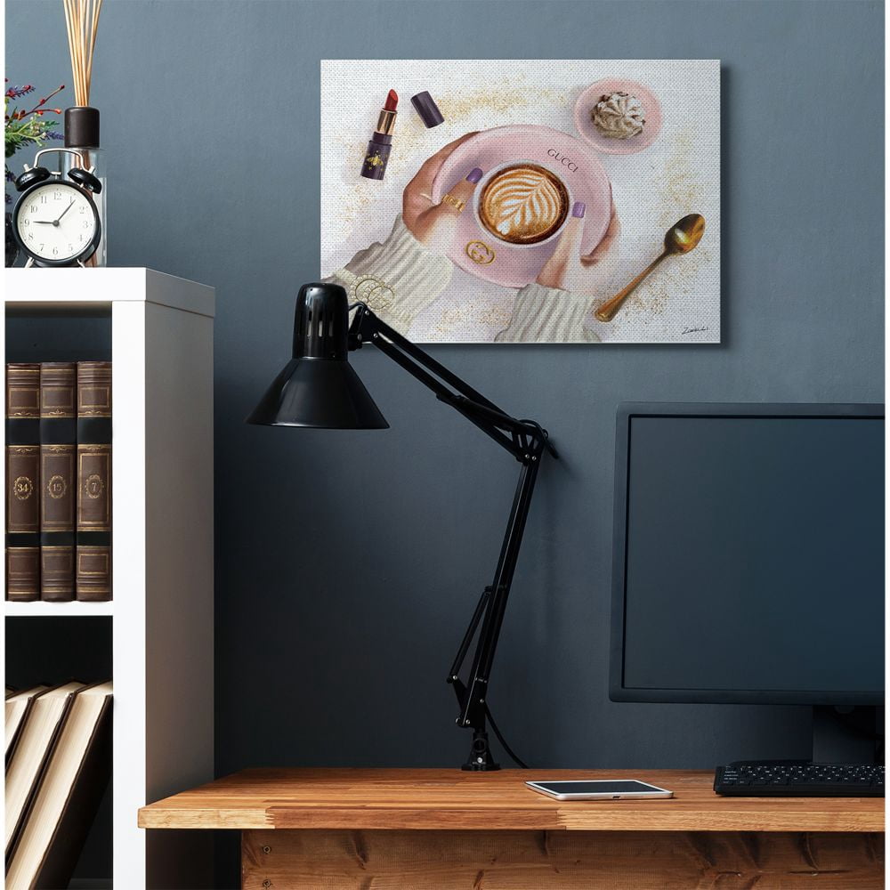 Stupell Industries Women's Glam Fashion Coffee Latte Art Designer Brand Canvas Wall Art Design by Ziwei Li, 24" x 30"