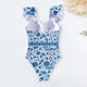 thumbnail image 4 of Faldas de Verano de las Mujeres Vintage Impreso Falda de Playa Bikini Conservador Conjunto de Trajes de Baño, Poliéster Spandex para Vacaciones Informales, 4 of 9